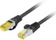 Patchcord Lanberg CAT.6a F/UTP 0.25 m Czarny (PCF6A-10CU-0025-BK) - obraz 1