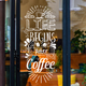 Вінілова наклейка Life begins after Coffee Життя Happy Pocket починається після кави 396*970мм чашка зерна матова білий (HP-021M-010M) - зображення 1