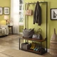 Дизайнерская Напольная вешалка в стиле Loft Design 100x30x180h Черный/Дерево ATL084 - изображение 4