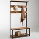 Дизайнерская Напольная вешалка в стиле Loft Design 100x30x180h Черный/Дерево ATL086 - изображение 1