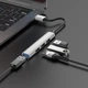 Переходник Хаб USB Hoco HB26 4 в 1 (USB to USB3.0+USB2.0*3, удлинитель, для ноутбука и другой техники) - Серый - изображение 5