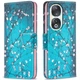Чехол с рисунком Deexe Color Wallet для Honor 90 - Plum Blossom - изображение 1
