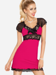 Нічна сорочка DKaren Slip Paulina 2XL Pink/Black (5902230016224) - зображення 1