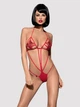 Body erotyczne damskie Obsessive Luiza S/M Czerwone (5900308553565) - obraz 1