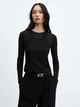 Лонгслів довгий жіночий Mango Blair 57025814-99 L Чорний (8447034365576) - зображення 1