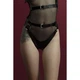 Гартеры Feral Feelings - Belt Briefs черные, трусики, натуральная кожа - изображение 1
