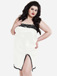 Erotyczny peniuar DKaren Plus Size Slip Bella 8XL Light Ecru (5903251416475) - obraz 1