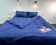Постельное белье LARA бязь-страйп Dark Blue d11298d двуспальное - изображение 1