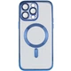 Чехол хромовый Fibra Chrome with MagSafe с закрытой камерой для Apple iPhone 13 Pro Max Blue - изображение 2
