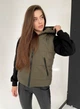 Женский теплый жилет с капюшоном с KM 0026 54-56 Хаки ( 0026/5 D ) - изображение 3