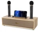 Портативная колонка ретро для караоке Kisonli G102 Bluetooth 1800mAh 16Вт, 2 микрофона, Wooden - изображение 1