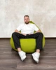 Кресло мешок груша Овал Coolki Рогожка XXXL 140x100 салатовый - изображение 3