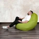Кресло мешок груша Овал Coolki Рогожка XXXL 140x100 салатовый - изображение 4