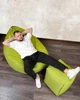 Кресло мешок груша Овал Coolki Рогожка XXXL 140x100 салатовый - изображение 5