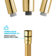 Шланг для душа 175см DROP SH-H175-GLD-P силиконовый - Двойной Анти-Твист, золотой - изображение 3