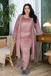 Комплект тройка пижама брючна с халатом XXL MiaNaGreen Кп1580 XL Пудра - изображение 1