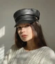 Кепи женская фуражка кожаная со шнуровкой D.Hats черного цвета - изображение 2