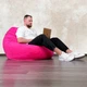 Кресло мешок груша Овал Coolki Велюр антикоготь XXL 130x90 Розовый - изображение 4