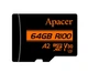 Карта памяти microSDXC Apacer A2 64Gb class 10 V30 (R100MB/s, W80MB/s) +SD-адаптер AP64GMCSX10U8-R - изображение 1