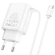 Мережевий зарядний пристрій Hoco C103A з кабелем Type-C Cable Courser Dual-Port Charger 2USB 2.1A White - зображення 5