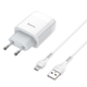 Мережевий зарядний пристрій Hoco C72A + кабель Micro USB Glorious Single Port Charger 1USB 2.1A White - зображення 5