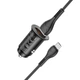 Автомобільний зарядний пристрій Hoco NZ1 Developer dual port Micro USB Cable 3A 36W Black - изображение 2