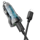 Адаптер автомобільний Hoco Type-C to Lightning CableTransparent Discovery Edition dual port Z47A |1USB/1Type-C, QC/PD, 30W/3A| Колір Transparent-Black - изображение 3