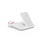 Док станция беспроводное зарядное Qi 4в1 Wireless Charger JYD X499 5-15W Watch/Airpods/Phone RGB light white - изображение 1