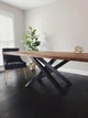 Дизайнерский Кухонный обеденный стол из натурального дерева Loft Design 200x60x75h Черный / Дерево ATL1145 - изображение 1