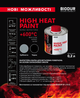 Краска жаростойкая Biodur High Heat Paint +600°С 200 мл Чёрная - изображение 2
