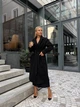 Женское пальто на запах средней длины Le'Katrin 574-1L Черный - изображение 3