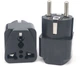 Переходник сетевой дорожный US/UK/AU на EU вилку Черный (EU Adapter black) - изображение 4