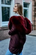 Тепла жіноча парка Zefur зимова з натуральним хутром фінського песцю 46 бордова - изображение 3
