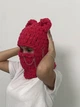 В'язана балаклава шапка Alize Puffy Фуксия, з вухами ведмежа та ланцюжком (1455658078) - зображення 3