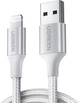 Kabel Ugreen US199 USB 2.0 to Lightning 2.4 A 2 m pleciony Silver (6957303861637) - obraz 1