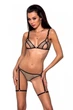 Комплект бюстгальтер та трусики з підв'язками Passion GABI SET Бежевий 2XL/3XL - зображення 1