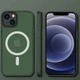 Чехол TPU+PC Metal Buttons with MagSafe Colorful для Apple iPhone 13 (6.1") Dark Green - изображение 2
