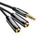 Аудіокабель UGREEN AV134 3.5mm male to 2 female, TPE, 2m Black (UGR-20816) - изображение 1