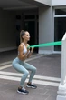 Стрічка-еспандер для фітнесу та реабілітації U-POWEX UP_1007 Fitness band 0.5мм 9.1 кг Green - изображение 6