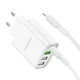 Сетевое зарядное устройство Borofone BA79A 3 USB/ Type-C белое + кабель Type-C to Lightning - изображение 4