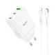 Мережевий зарядний пристрій Hoco N33 USB/2 Type-C PD 35W білий + кабель Type-C to Lightning - зображення 1