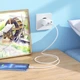 Мережевий зарядний пристрій Hoco C126A USB/ 2 Type-C PD 40W біле + кабель Type-C to Lightning - зображення 6