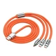 Кабель USB 3в1 для швидкої зарядки до 120W 6A Type-C/Lightning(IPhone)/Micro-usb надгнучкий - Помаранчевий - зображення 1