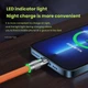 Кабель USB 3в1 для швидкої зарядки до 120W 6A Type-C/Lightning(IPhone)/Micro-usb надгнучкий - Помаранчевий - зображення 9