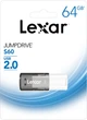 Флеш память USB Lexar JumpDrive S60 64GB USB 2.0 Flash Drive Black/White (LJDS060064G-BNBNG) - изображение 5