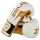 Перчатки для бокса кожаные на липучке Zelart Elit Fight Gear Heroe 8291 12 унций White-Gold - изображение 2