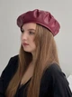Берет женский кожаный D.Hats бордового цвета - изображение 2