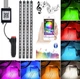 Автомобільне RGB підсвічування Bluetooth в салон автомобіля з мікрофоном + світломузика управління телефоном - зображення 1