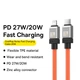 Кабель для швидкого заряджання телефону Baseus CoolPlay Series Type-C to Lightning |2m, 5A, 20W, PD| Помаранчевий - зображення 3