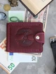 Зажим для денег Turtle Comfort Дерево жизни кожа crazy hours 9.8х8.3 см Бордовый - изображение 2